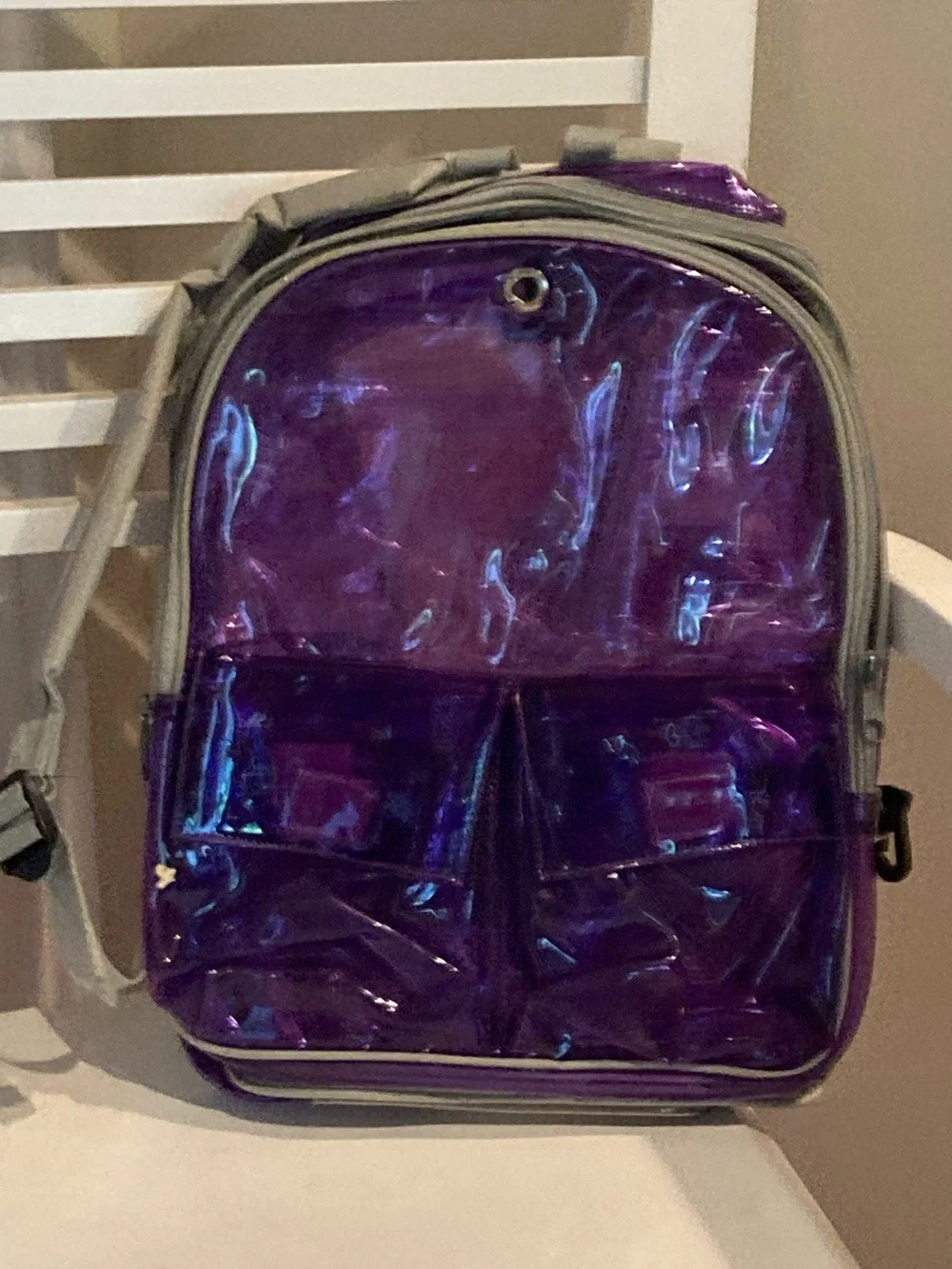 Vintage Purple Vinyl Transparent Backpack